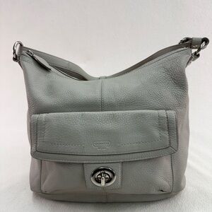 COACH Gray Penelope Pebble Leather Hobo Convertible Shoulder Bag 19045